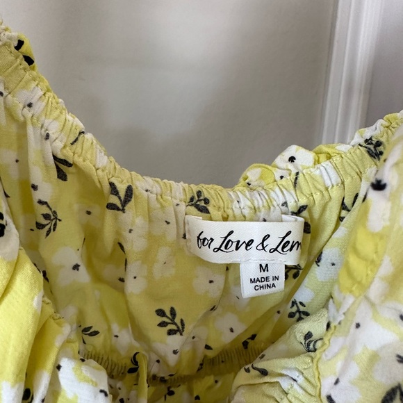 FOR LOVE & LEMONS ditsy yellow floral top size M - Picture 4 of 5